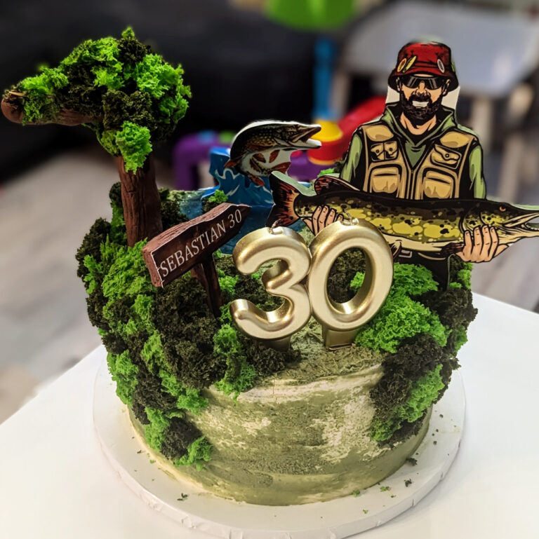 tort dla wędkarza na urodziny na zamówienie w cukierni trójmiasto